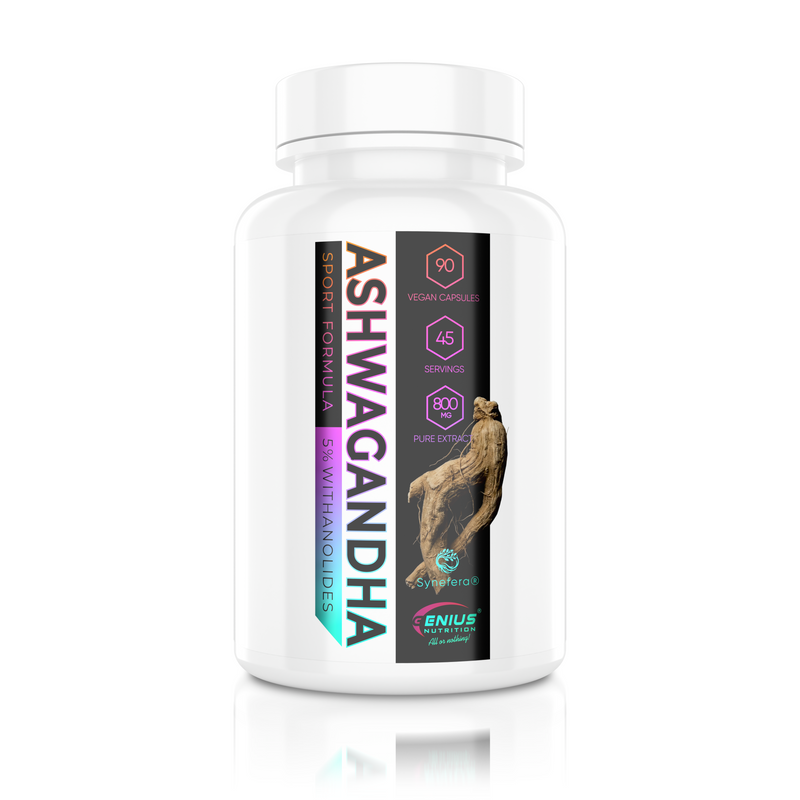 Load image into Gallery viewer, ASHWAGANDHA 90caps 45serv Genius Nutrition – Adaptogen supplement for hormonal balance designed to help the body manage daily stress (cortisol).