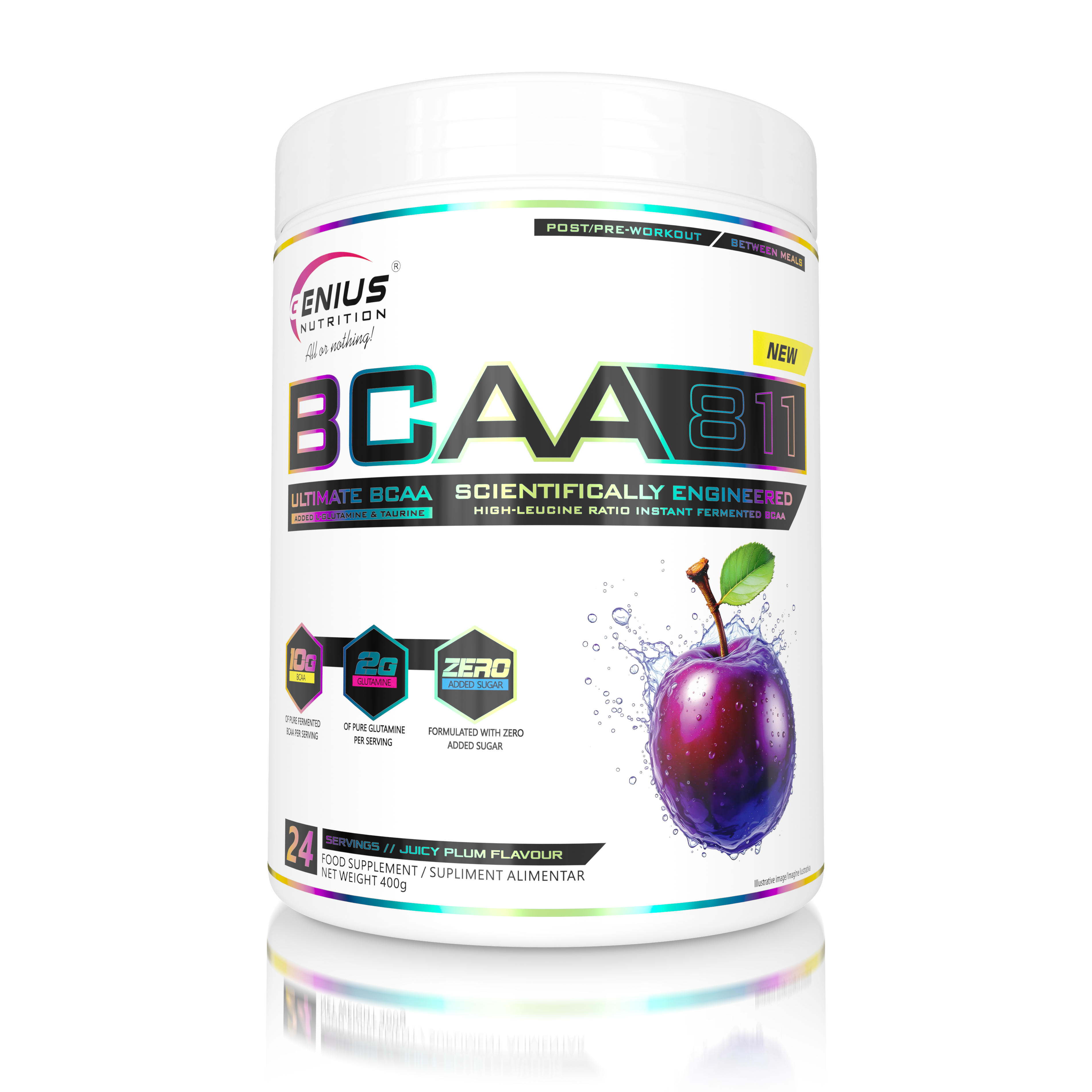 BCAA811 400g/24big serv – Genius Nutrition® Europe
