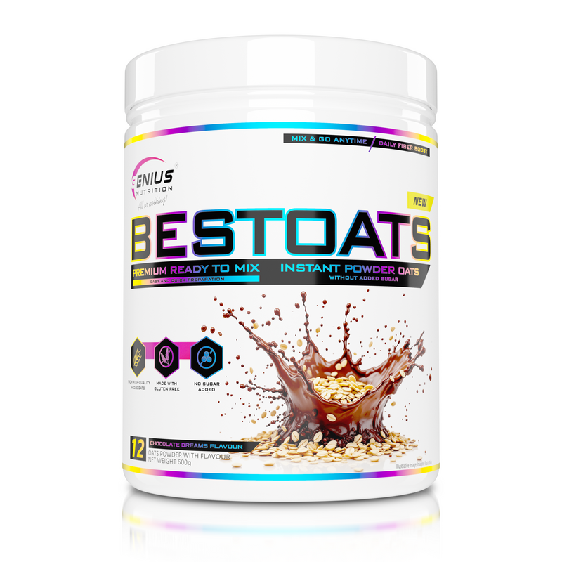 Load image into Gallery viewer, BESTOATS 600g Genius Nutrition - Nutritious supplement made from premium oats, gluten-free, perfect for a healthy diet and muscle growth, available in the delicious chocolate dreams flavour.