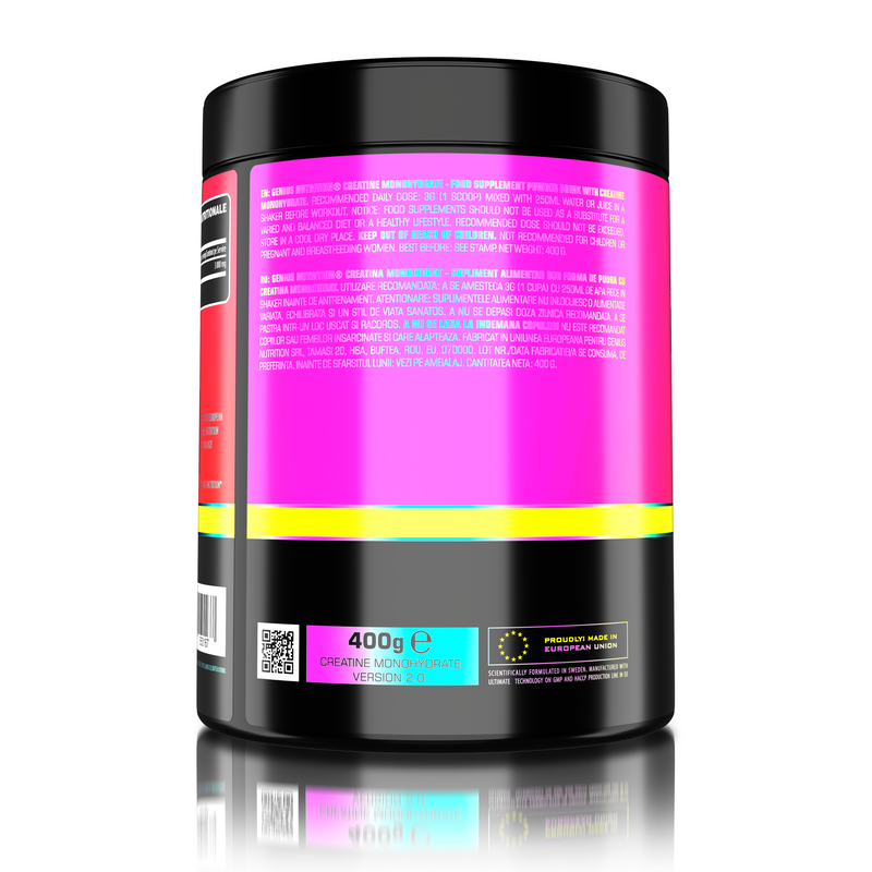 Load image into Gallery viewer, CREATINE MONOHYDRATE 400g 133serv Genius Nutrition unflavored - Supplement for ATP production, muscle mass increase, and improved physical endurance.