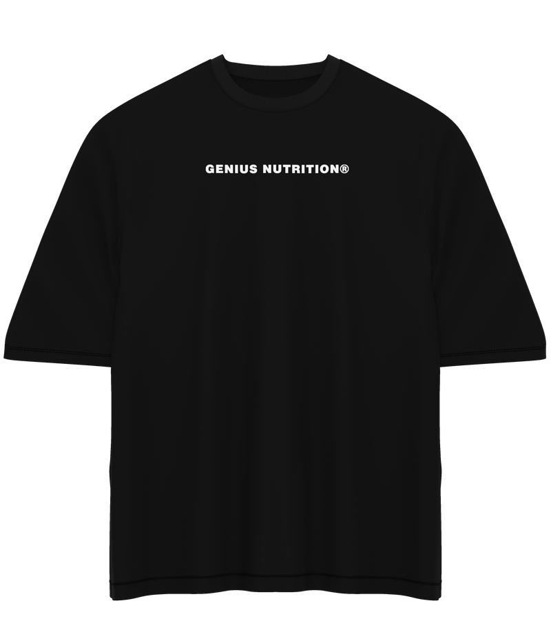 Load image into Gallery viewer, GENIUS NUTRITION® Oversized T-Shirt Black - 100% cotton t-shirt, 260 gsm, offering durability and comfort on the skin, easily paired with any style.