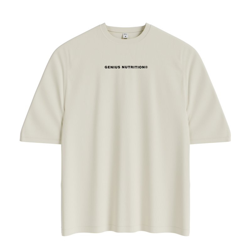 Load image into Gallery viewer, GENIUS NUTRITION® Oversized T-Shirt Sand - 100% cotton t-shirt, 260 gsm, offering durability and comfort on the skin, easily paired with any style.