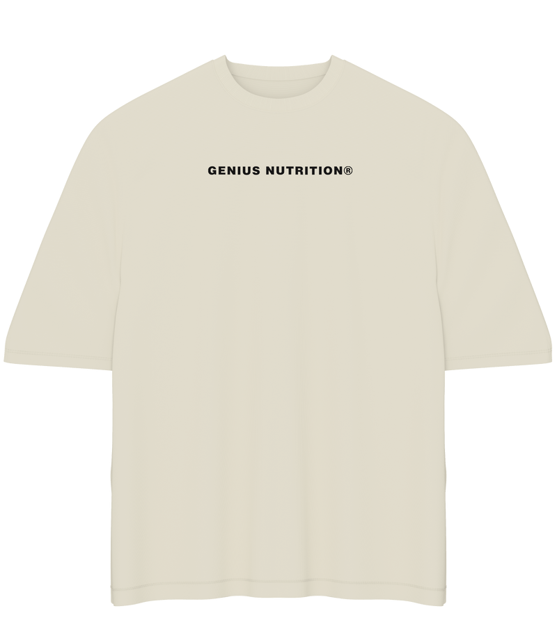 Load image into Gallery viewer, GENIUS NUTRITION® Oversized T-Shirt Cream - 100% cotton t-shirt, 260 gsm, offering durability and comfort on the skin, easily paired with any style.
