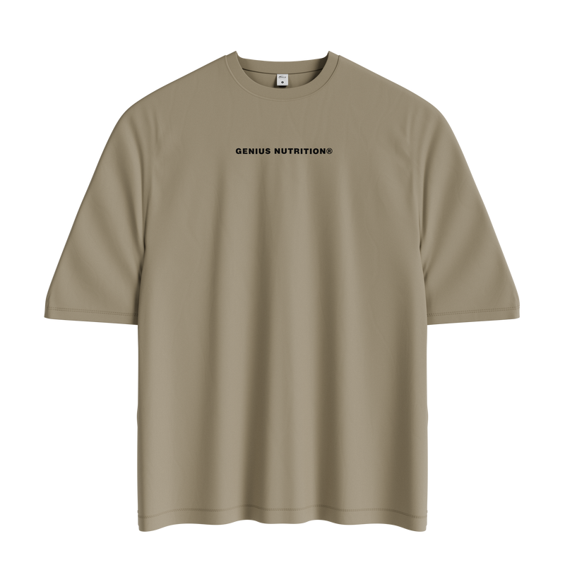 Load image into Gallery viewer, GENIUS NUTRITION® Oversized T-Shirt Sand - 100% cotton t-shirt, 260 gsm, offering durability and comfort on the skin, easily paired with any style.