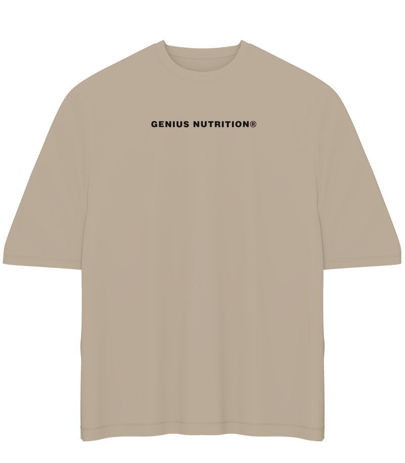 Load image into Gallery viewer, GENIUS NUTRITION® Oversized T-Shirt Sand - 100% cotton t-shirt, 260 gsm, offering durability and comfort on the skin, easily paired with any style.