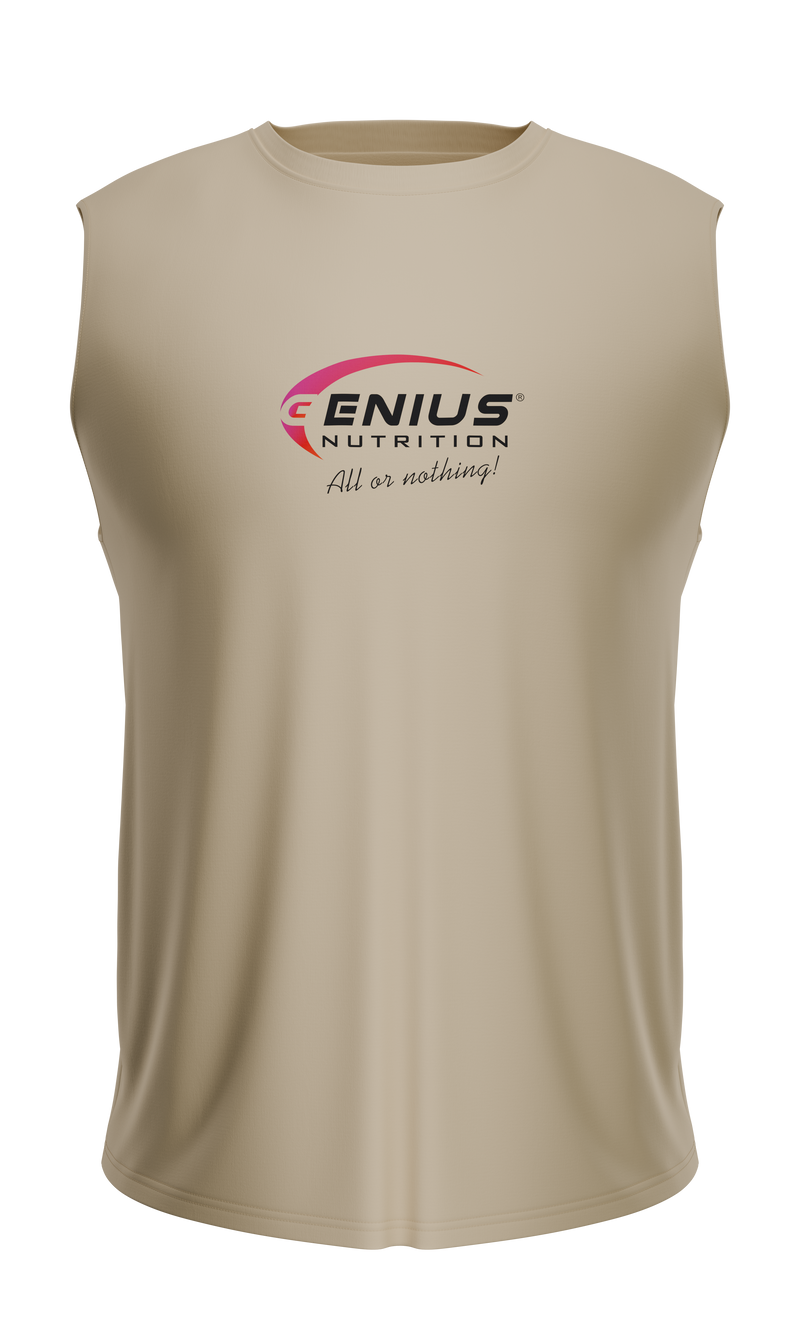 Load image into Gallery viewer, GN® FITNESS TANK TOP Beige - Made from a premium blend of cotton and spandex, this tank top offers comfort and a motivational, distinctive design.