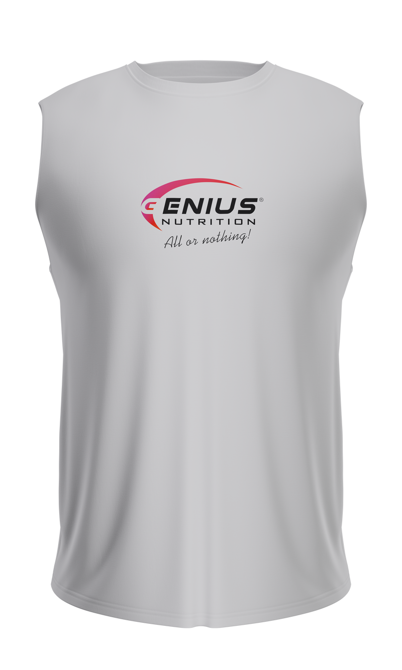 Load image into Gallery viewer, GN® FITNESS TANK TOP White - Made from a premium blend of cotton and spandex, this tank top offers comfort and a motivational, distinctive design.