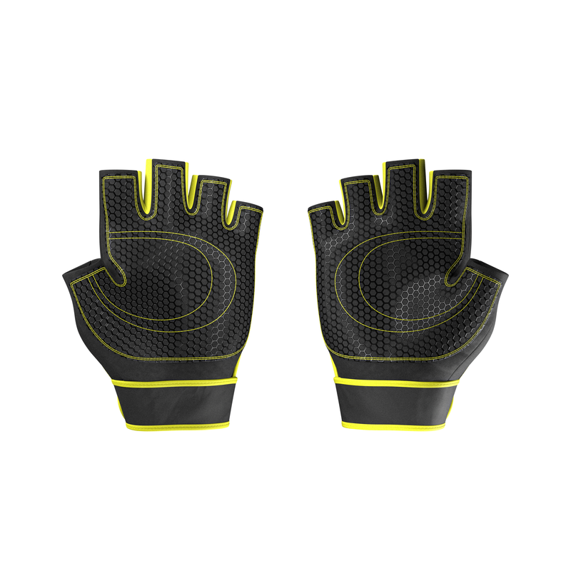 Load image into Gallery viewer, GYM GLOVES GG-1 Genius Nutrition BLACK AND YELLOW – These gloves offer enhanced grip, superior comfort, and maximum flexibility, as they are made from premium materials for durability and optimal performance.