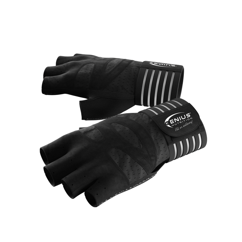 Load image into Gallery viewer, GYM GLOVES GG-2 Genius Nutrition BLACK – Performance and comfort in every workout! Made from high-quality materials, these gloves provide optimal grip, flexibility, and durability.