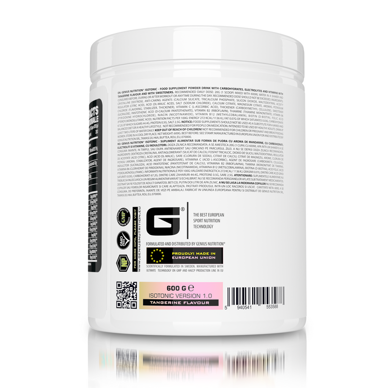 Load image into Gallery viewer, ISOTONIC 600g 30serv Genius Nutrition - Isotonic hydration drink supplement with electrolytes, vitamins, and fast-absorbing carbs ideal for maintaining energy during intense physical activity.