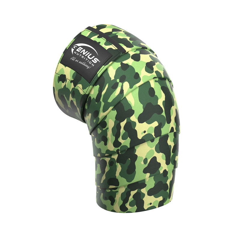 Load image into Gallery viewer, KNEE WRAPS GG-2 Genius Nutrition Green - Provides enhanced joint stability, improved performance in squats, reduces pressure on the knees, offers adjustable support, and helps prevent injuries.