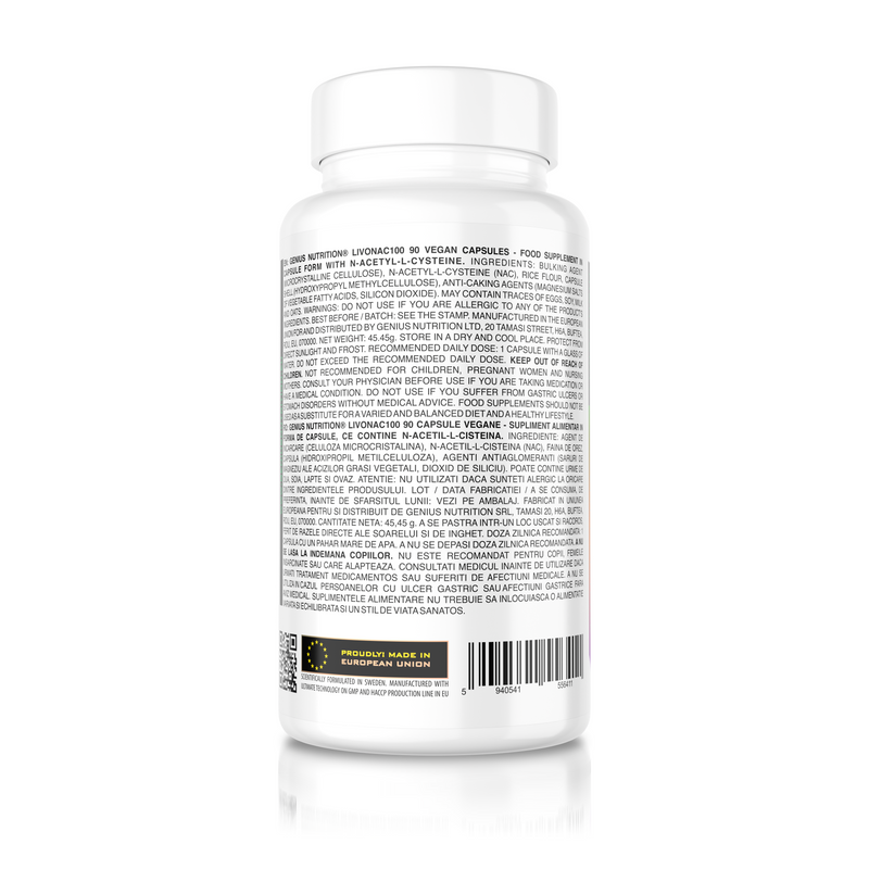Load image into Gallery viewer, LIVONAC100 90caps 90serv Genius Nutrition - Glutathione precursor supplement focused on restoring liver and lung function while targeting toxin elimination from the liver, kidneys, lungs, and lymph.