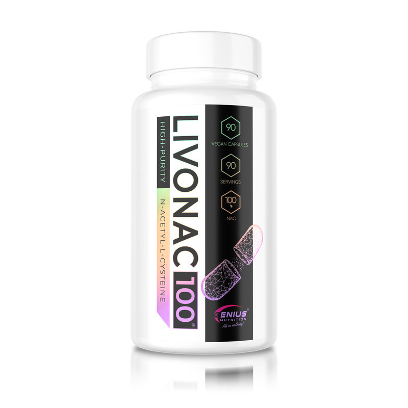 Load image into Gallery viewer, LIVONAC100 90caps 90serv Genius Nutrition - Glutathione precursor supplement focused on restoring liver and lung function while targeting toxin elimination from the liver, kidneys, lungs, and lymph.