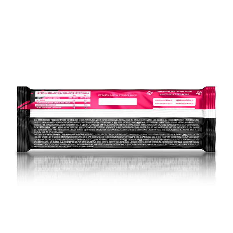 Load image into Gallery viewer, PANDORA Nutty Bar 40g Genius Nutrition - Protein bar with a milk coating and freeze-dried berries.