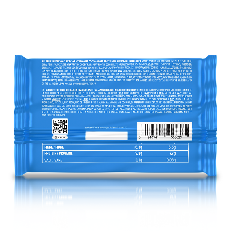 Load image into Gallery viewer, RICE CAKE 40g Genius Nutrition - Nutritious rice snack, high in protein and fiber, with a delicious yogurt flavor.