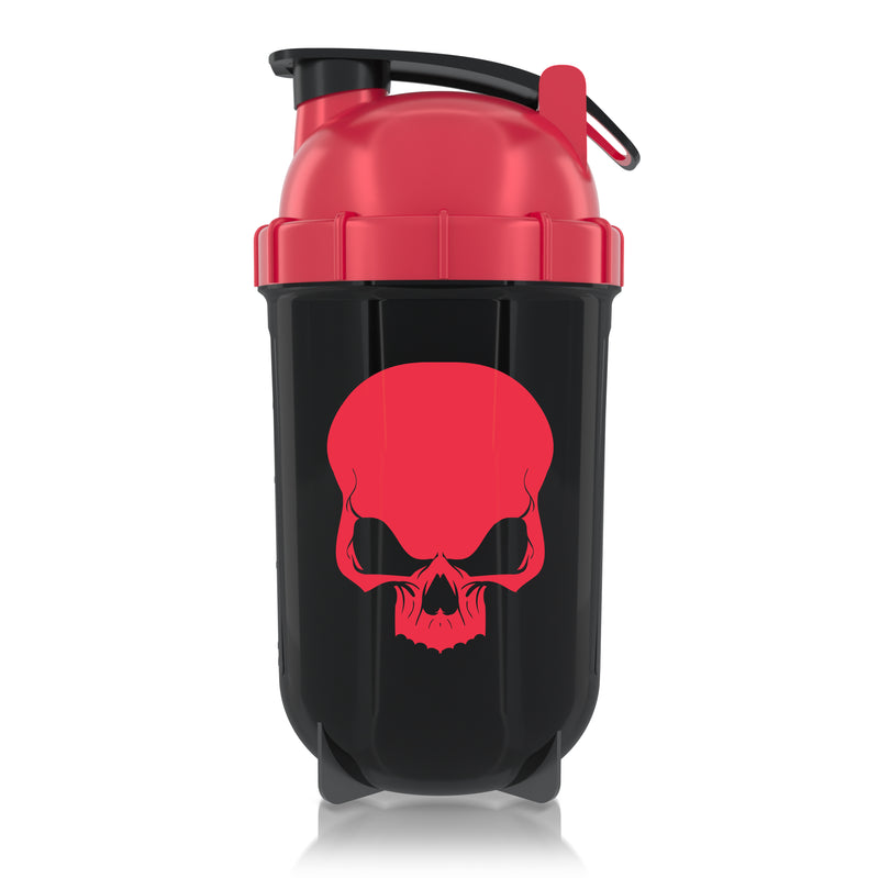 Load image into Gallery viewer, Shaker WARCRY® 500ml Black and red - Made from durable Tritan with a 500ml/16oz capacity, this BPA-free shaker provides a safe and healthy way to enjoy drinks. Its smart design features a leak-resistant lid to prevent spills.