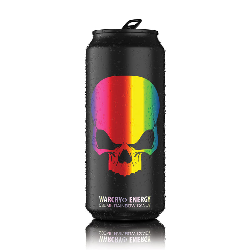 Load image into Gallery viewer, WARCRY ENERGY 330ml 1serv Rainbow Candy - RTD pre-workout supplement with 0 calories ideal for enhancing energy and focus.