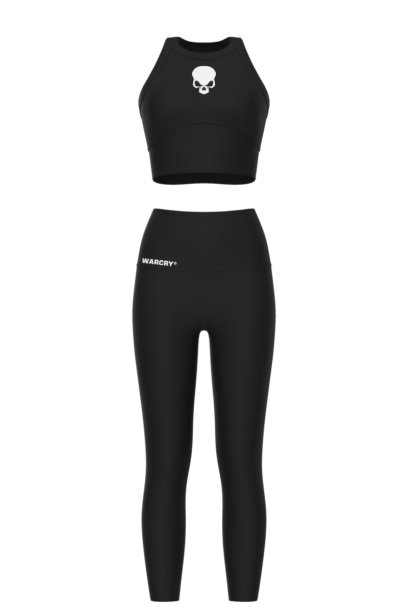 Load image into Gallery viewer, WARCRY® Fitness Set Black - Sports bra and leggings set, crafted from premium materials for optimal elasticity and superior comfort.