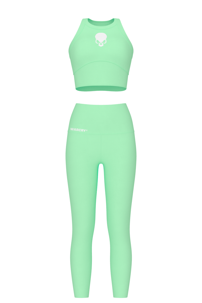Load image into Gallery viewer, WARCRY® Fitness Set Green - Sports bra and leggings set, crafted from premium materials for optimal elasticity and superior comfort.
