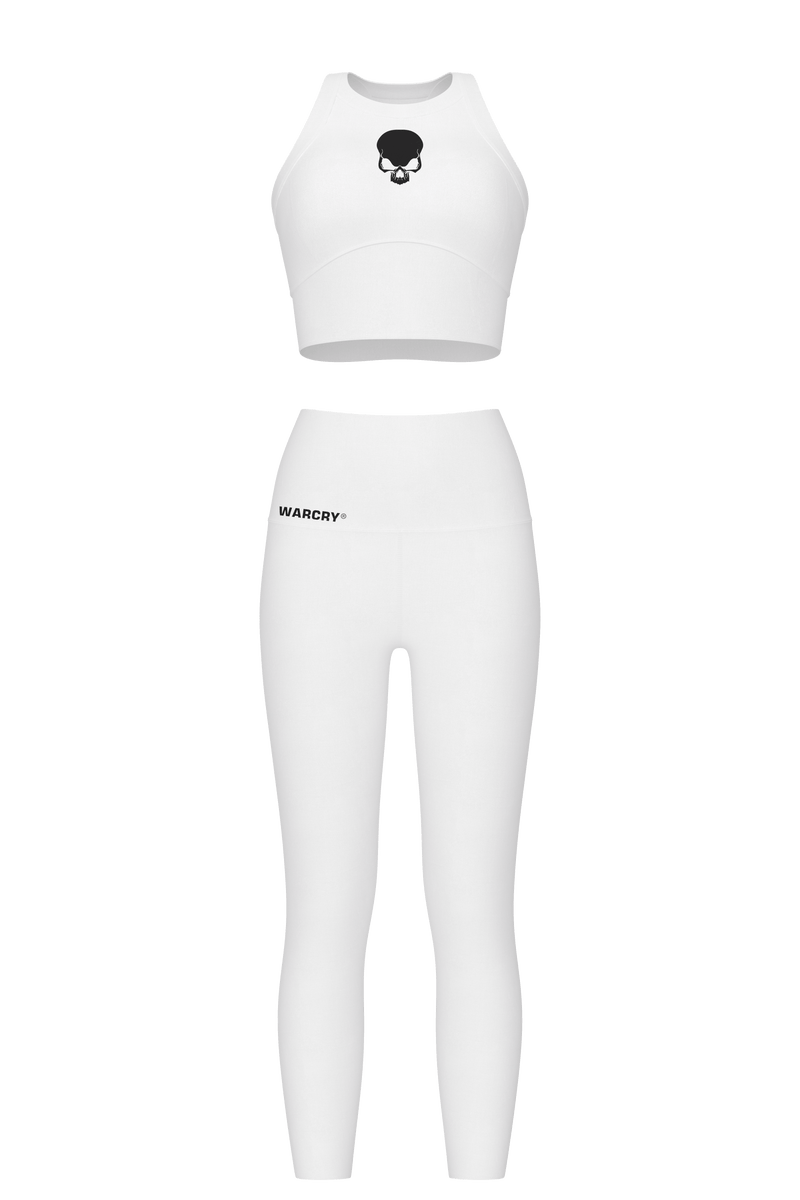 Load image into Gallery viewer, WARCRY® Fitness Set White - Sports bra and leggings set, crafted from premium materials for optimal elasticity and superior comfort.