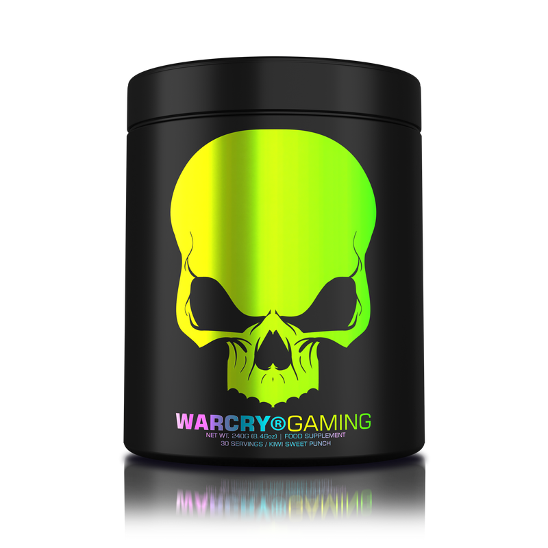 Load image into Gallery viewer, WARCRY GAMING 240g 30serv Genius Nutrition Kiwi Sweet Punch - Supplement designed for high-intensity gaming sessions, enhancing cognitive focus, boosting energy, sharpening memory, alleviating stress, and promoting optimal hydration.