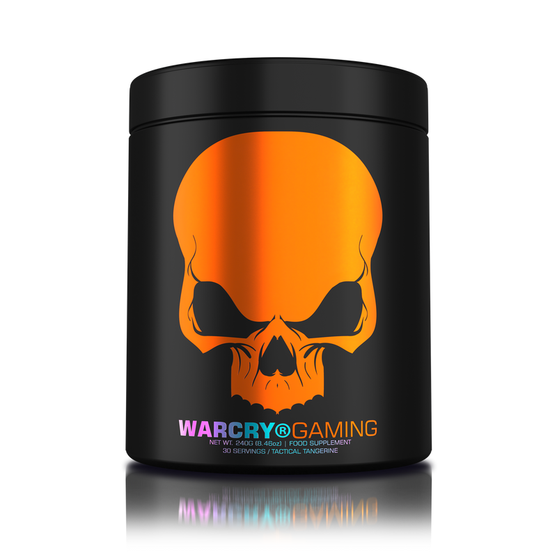 Load image into Gallery viewer, WARCRY GAMING 240g 30serv Genius Nutrition Tactical Tangerine - Supplement designed for high-intensity gaming sessions, enhancing cognitive focus, boosting energy, sharpening memory, alleviating stress, and promoting optimal hydration.
