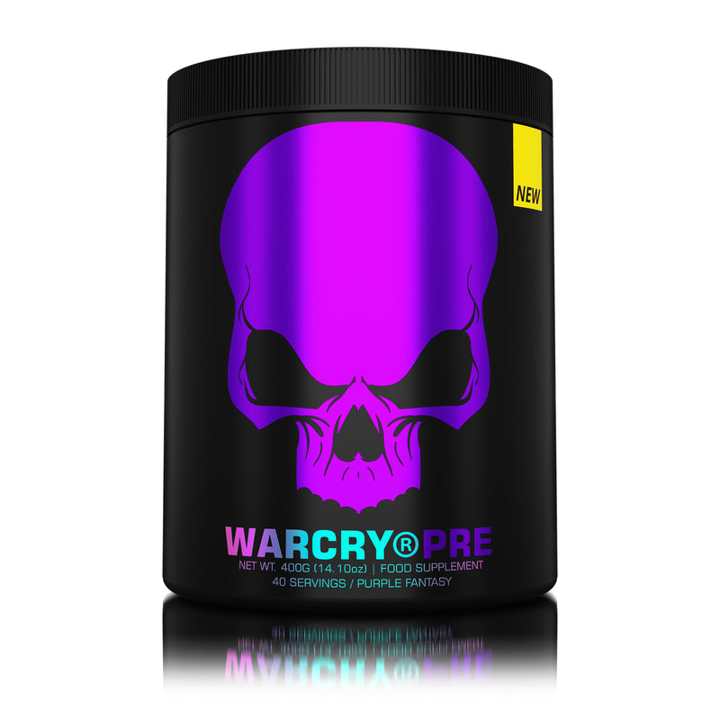 Load image into Gallery viewer, WARCRY PRE 400g 40serv Genius Nutrition Purple Fantasy - Pre-workout supplement for energy, pump, endurance, and focus, ideal for intense training sessions.