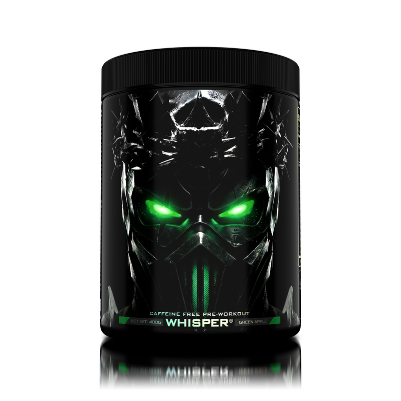 Load image into Gallery viewer, WHISPER 400g 21serv Genius Nutrition Green Apple - Stim-free pre-workout that supports intense pumps, muscle fullnes, and clear focus, designed to avoid sleep interference or jitteriness.