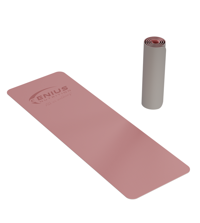 Load image into Gallery viewer, YOGA MAT TPE Genius Nutrition Pink - Premium yoga mat provides superior comfort and support, enhancing your performance and making every practice more enjoyable.