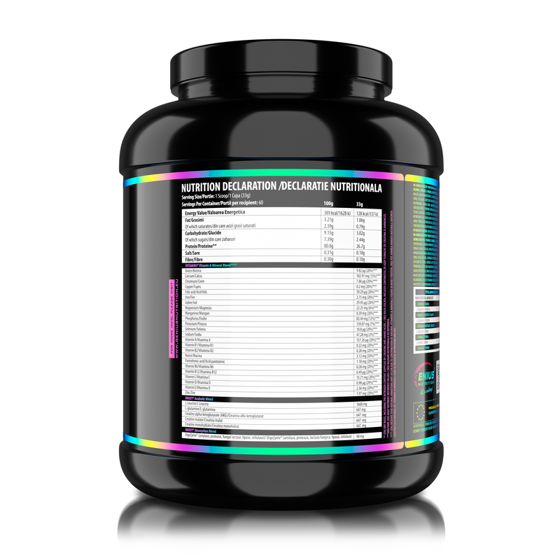 Load image into Gallery viewer, iWHEY 2000g 60serv Genius Nutrition Vanilla Ice-Cream - Whey protein concentrate (WPC) with added DigeZyme®, essential vitamins, minerals and creatine designed to aid in recovery and promote lean muscle growth.
