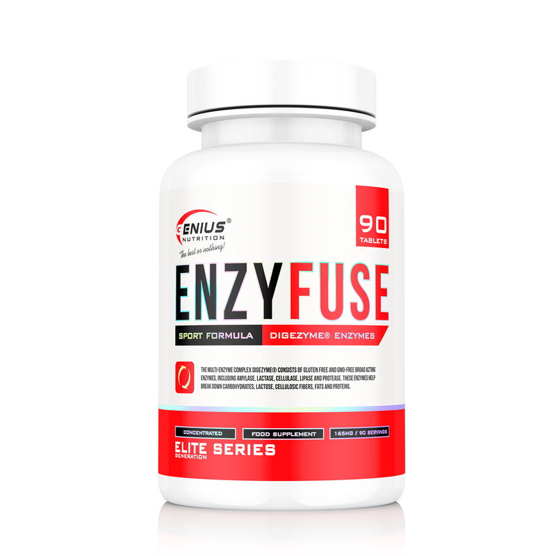 Load image into Gallery viewer, ENZYFUSE 90tabs Genius Nutrition – Digestive enzyme supplement designed to improve nutrient digestion and absorption ideal for those with enzyme deficiency.