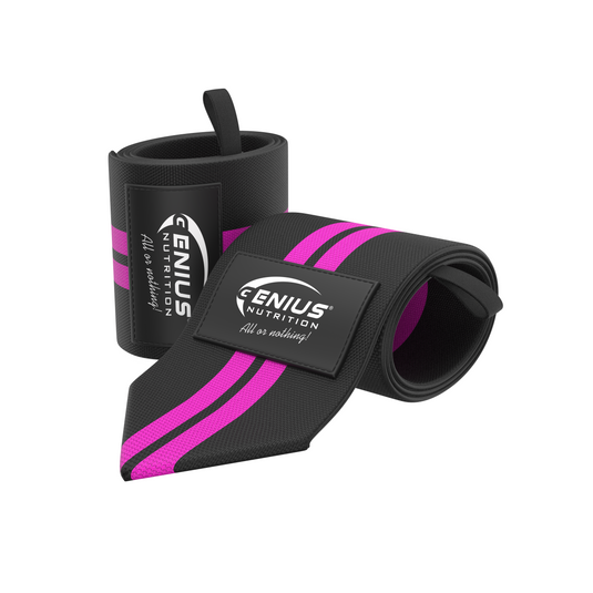 BANDAJE INCHETURI GG-2 (WRIST WRAPS) Genius Nutrition – Protectie pentru incheieturi esentiale pentru exercitii de forta, ajutand la prevenirea accidentarilor si la imbunatatirea performantei.