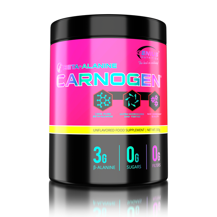CARNOGEN 300g 100serv Genius Nutrition (Unflavored) – Reduce lactic acid buildup, stimulates carnosine production, and supports improved physical performance and endurance.
