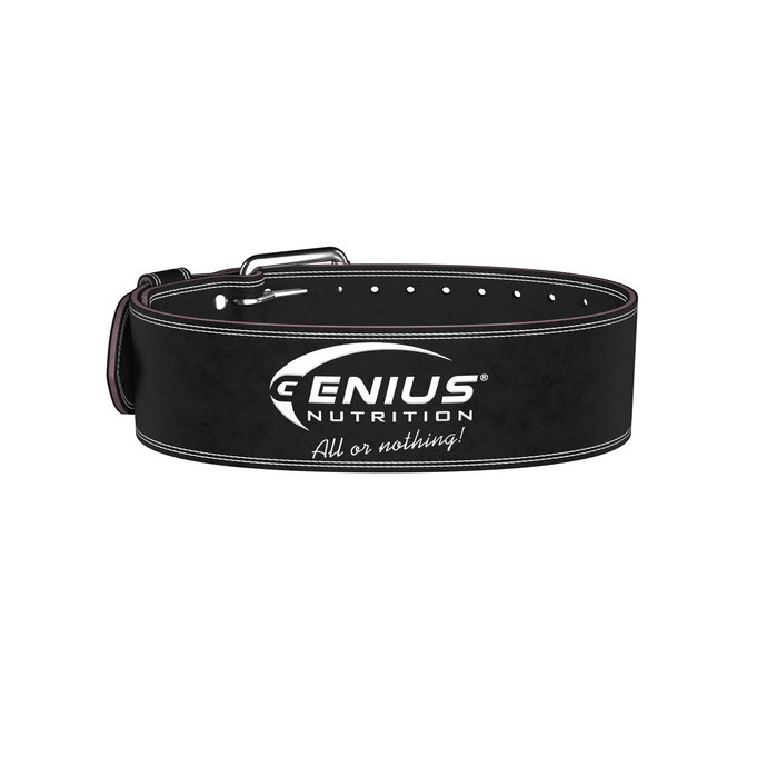 CENTURA FITNESS GG-1 (WEIGHTLIFTING BELT) Genius Nutrition - Accesoriu indispensabil pentru ridicarea greutatilor, ce asigura suport pentru zona lombara si abdominala, minimizand riscul de accidentari.