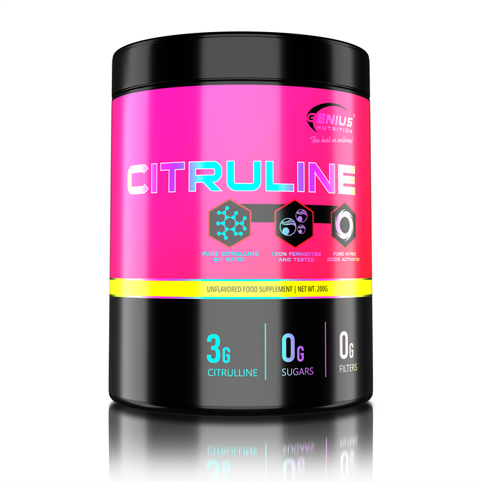CITRULINE 200g 66 servings Genius Nutrition (Unflavored) – Dietary supplement designed to enhance blood circulation and boost nitric oxide (NO) production.