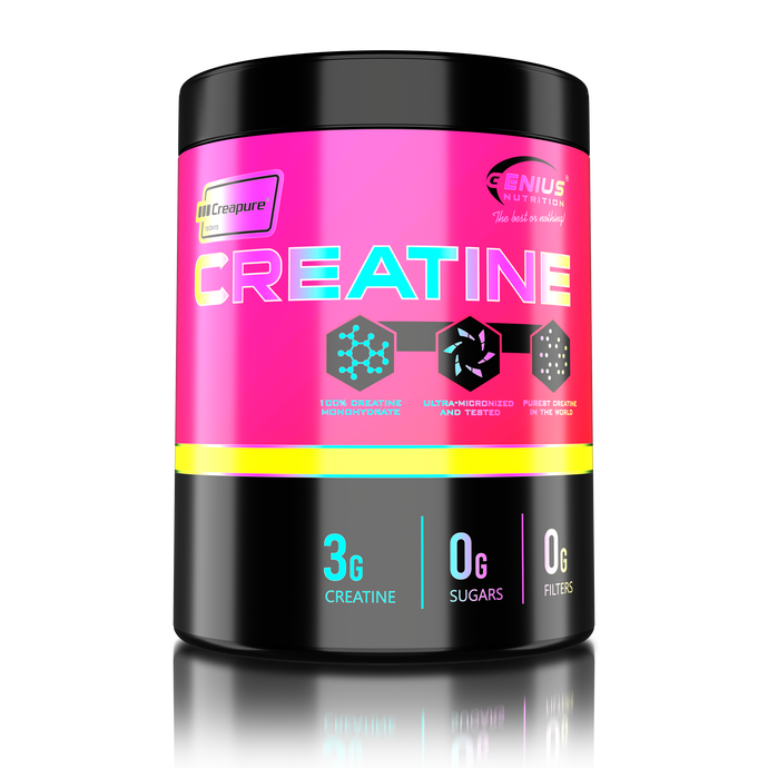 CREATINE CREAPURE 300g 100serv Genius Nutrition Unflavored - Supplement with pure creatine for ATP production, muscle mass increase and improved physical endurance.