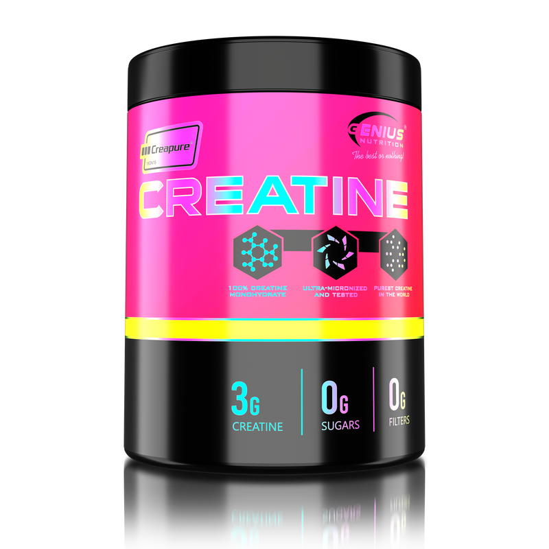 Load image into Gallery viewer, CREATINE CREAPURE 300g 100serv Genius Nutrition Unflavored - Supplement with pure creatine for ATP production, muscle mass increase and improved physical endurance.
