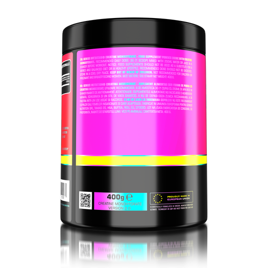 CREATINE MONOHYDRATE 400g 133serv Genius Nutrition unflavored - Supplement for ATP production, muscle mass increase, and improved physical endurance.