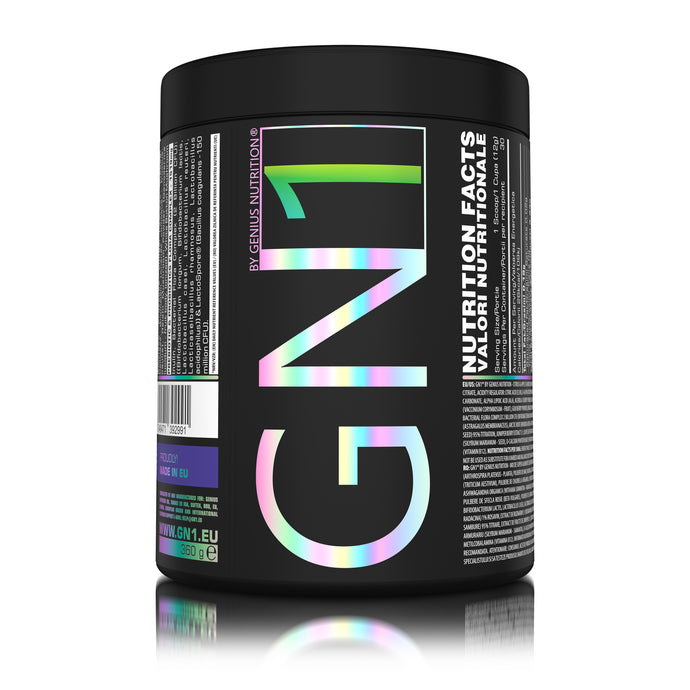 GN1 360g 30serv Genius Nutrition Citrus Apple - Complete nutritional supplement containing vitamins, minerals, adaptogenic herbs, digestive enzymes and probiotics to support immune, hormonal and digestive health.