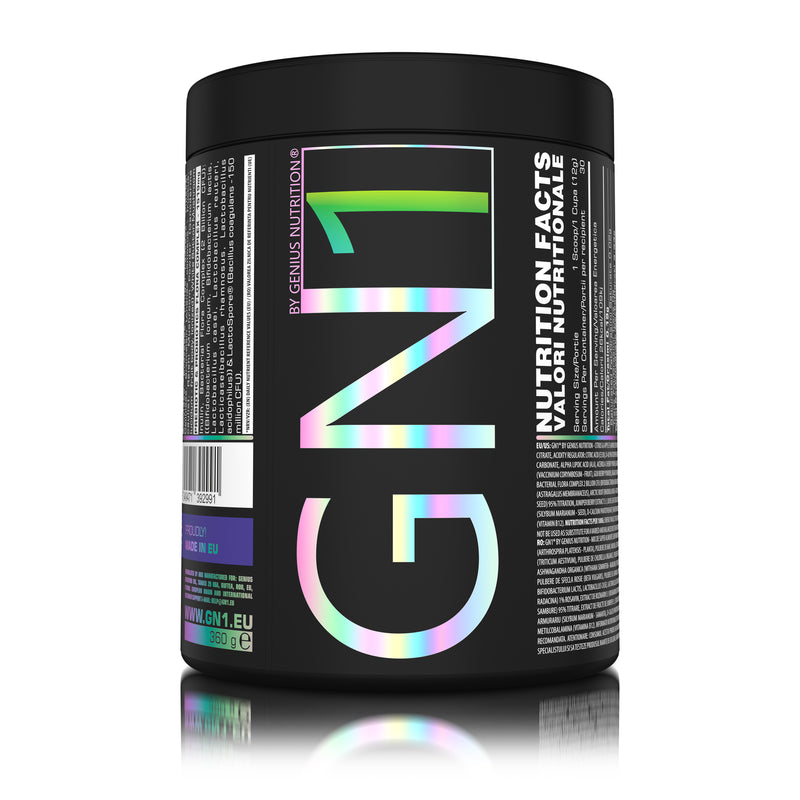 Load image into Gallery viewer, GN1 360g 30serv Genius Nutrition Citrus Apple - Complete nutritional supplement containing vitamins, minerals, adaptogenic herbs, digestive enzymes and probiotics to support immune, hormonal and digestive health.
