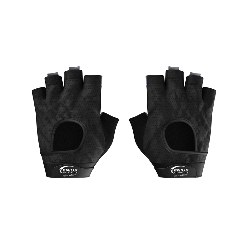 Load image into Gallery viewer, GYM GLOVES GG-3 Genius Nutrition BLACK – Performance and comfort in every workout! Made from high-quality materials, these gloves ensure optimal grip, flexibility, and durability.
