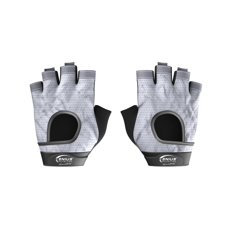 Load image into Gallery viewer, GYM GLOVES GG-3 Genius Nutrition GREY – Performance and comfort in every workout! Made from high-quality materials, these gloves ensure optimal grip, flexibility, and durability.
