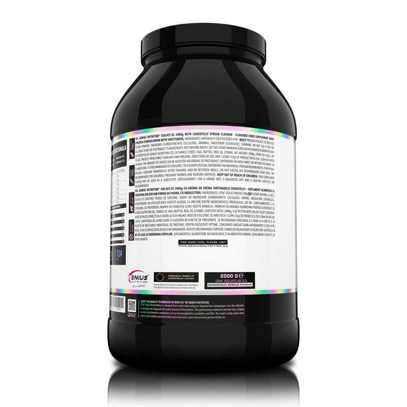 Load image into Gallery viewer, ISOLATE-X5 2000g 60serv Genius Nutrition Chocotelly Spread - Fast absorbing WPI supplement with low carb content and rich in BCAA, obtained through natural CFW® filtration.
