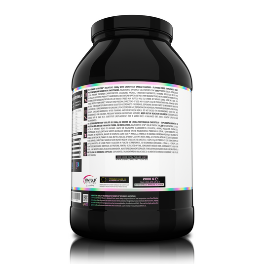 ISOLATE-X5 2000g 60serv Genius Nutrition Chocotelly Spread - Fast absorbing WPI supplement with low carb content and rich in BCAA, obtained through natural CFW® filtration.