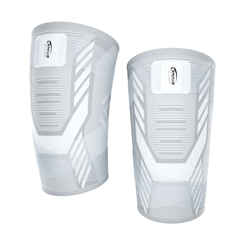 Load image into Gallery viewer, KNEE SLEEVE GG-2 Genius Nutrition Grey - Provides enhanced joint stability, improved performance in squats, reduces pressure on the knees, offers adjustable support, and helps prevent injuries.
