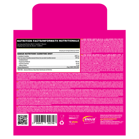 shot de l'carnitina Carnitine Shot 80ml – Genius Nutrition® Europe