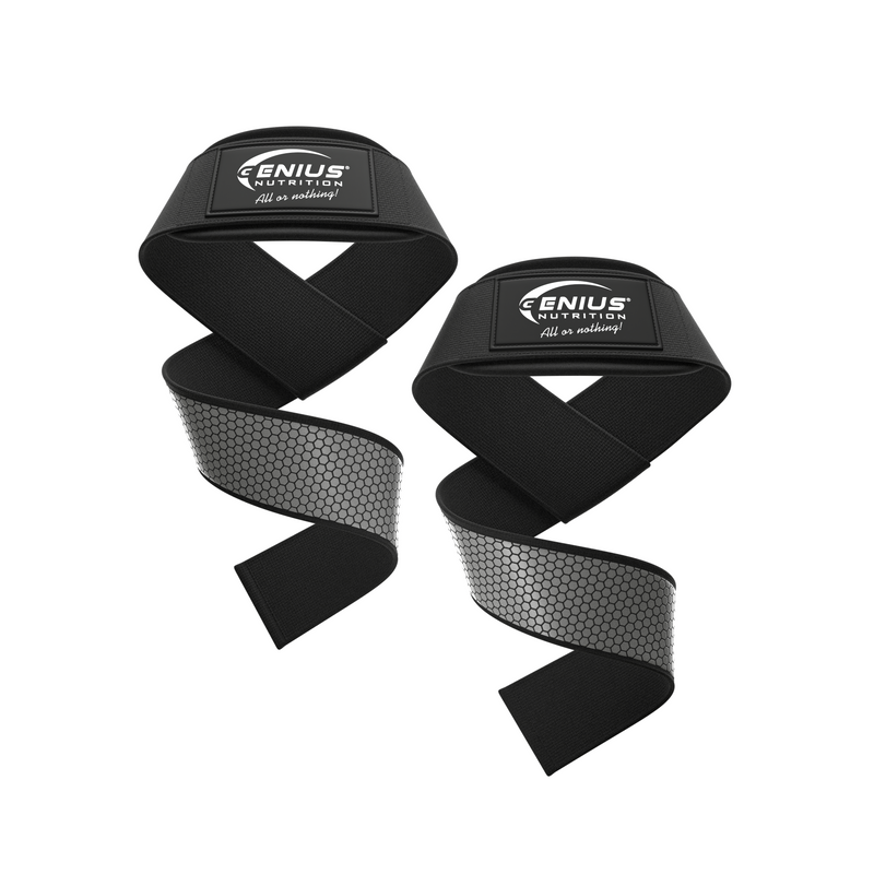 Load image into Gallery viewer, LIFTING STRAPS GG-3 Genius Nutrition Grey - They enhance grip, provide support during weightlifting, and protect the hands during intense workouts.
