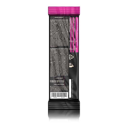 MULTILAYER PROTEIN BAR 50g Genius Nutrition - Protein bar with exceptional taste and balanced nutritional profile, 196 kcal, 11g fat, and 12g protein with Chocolate Caramel Crunch flavor.