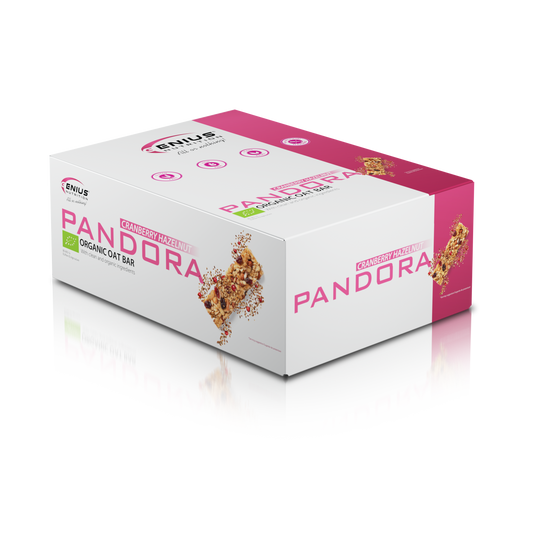 PANDORA BIO OAT BAR 50g Genius Nutrition Cranberry Hazelnut - Delicious and nutritious oat bar made from 100% organic, gluten-free ingredients.