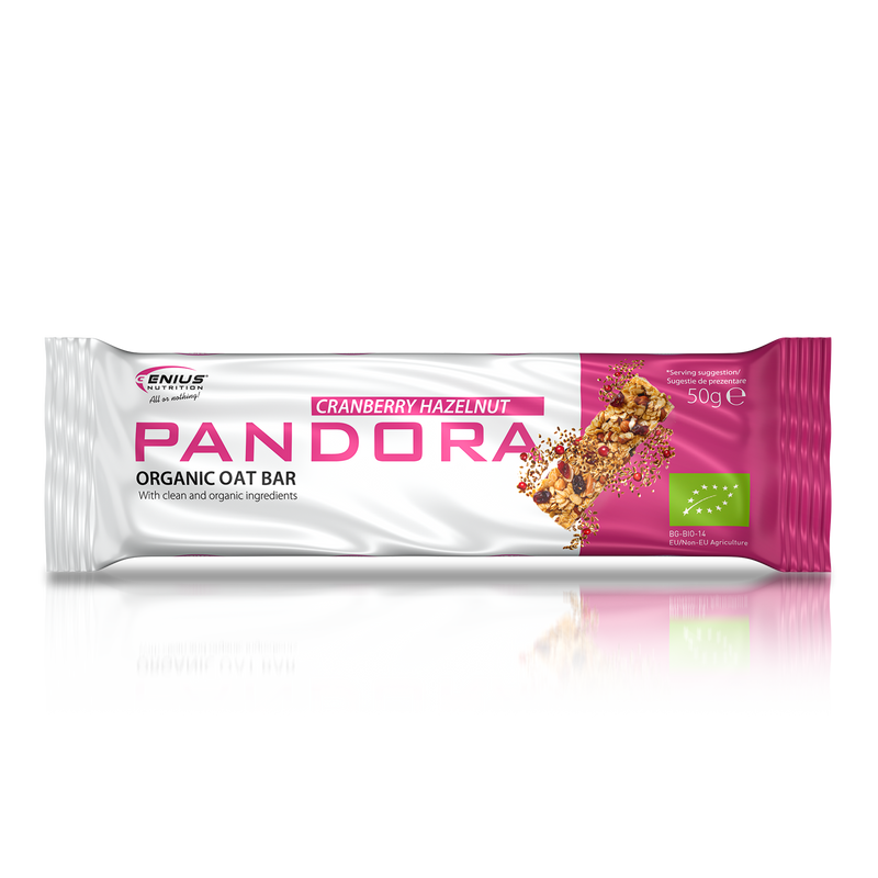 Load image into Gallery viewer, PANDORA BIO OAT BAR 50g Genius Nutrition Cranberry Hazelnut - Delicious and nutritious oat bar made from 100% organic, gluten-free ingredients.

